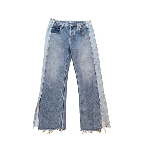 Ética Jeans Women's 30 Blue Amis Relaxed Bootcut Slit Umbra Two Tone Button Fly - Picture 3 of 5